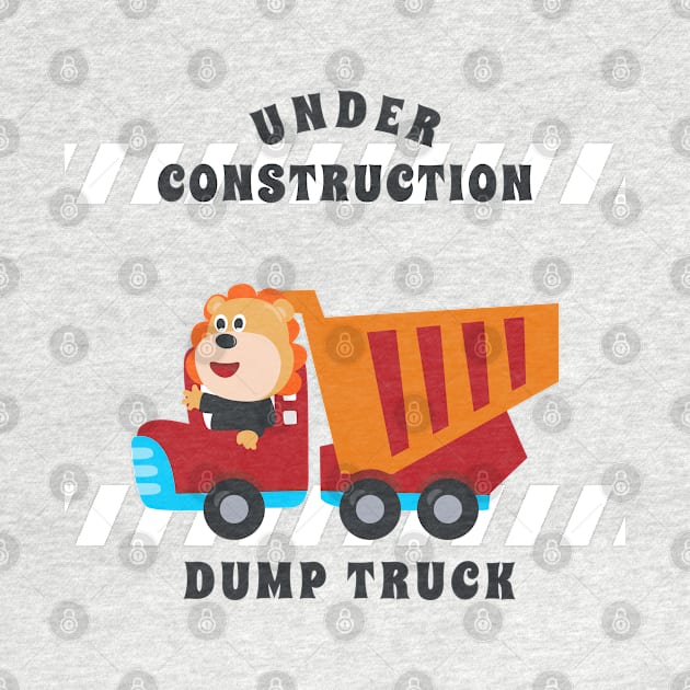 Vector illustration of contruction vehicle with cute litle animal driver by KIDS APPAREL